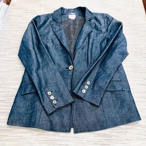 Emma James Blue Linen Blazer